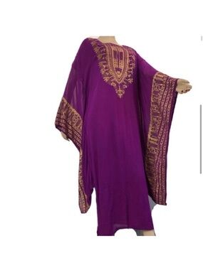 Ashro Purple Blend tunic gold accents